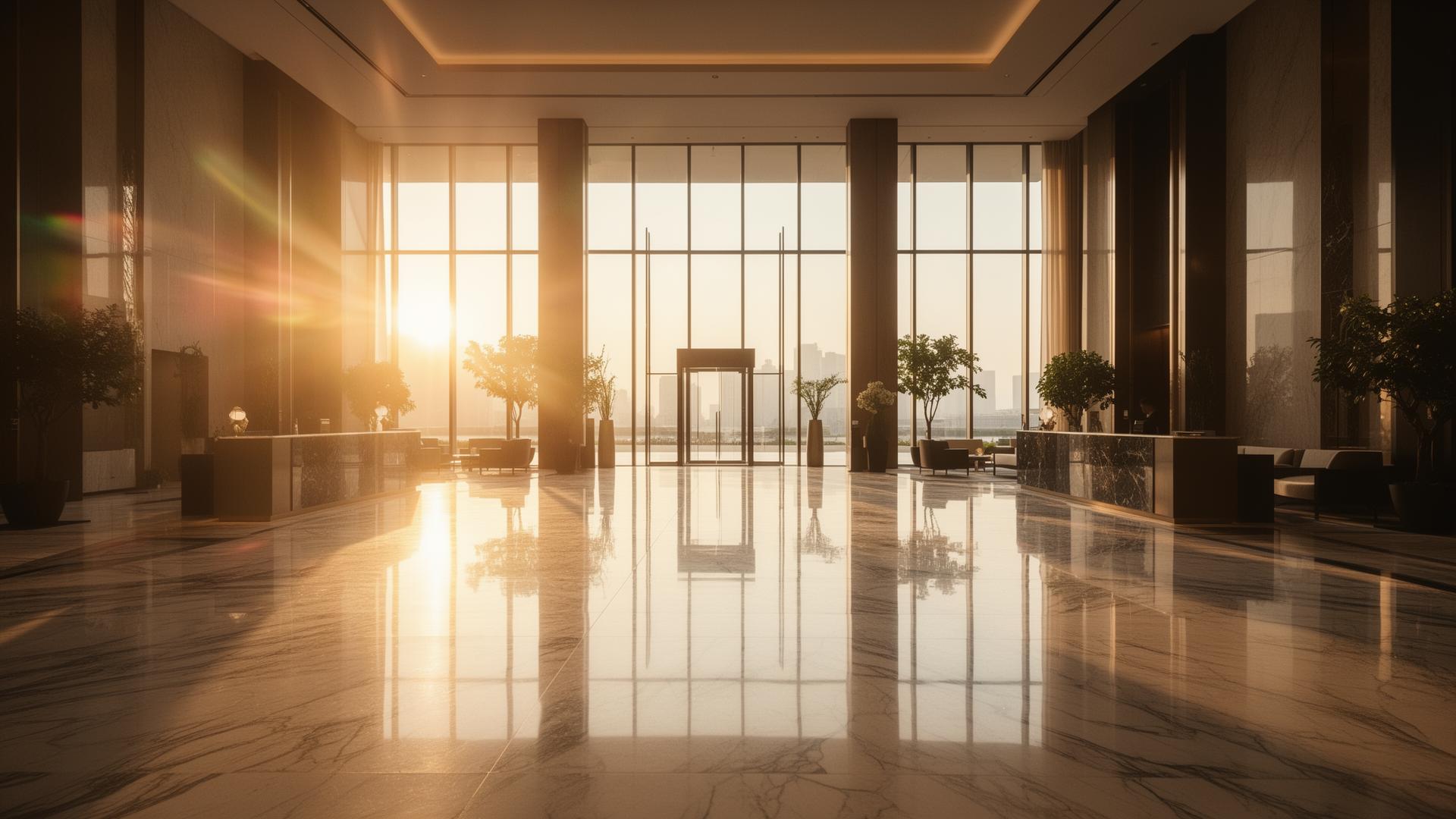 Pristine luxury lobby